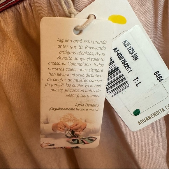 NWT Agua Bendita Alex Kezia Mini Dress Womens Size Large Floral Beachy Defect - Picture 11 of 16